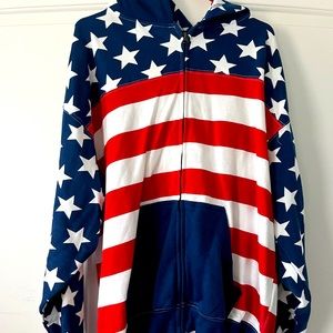 Men’s Xl American flag hoodie.
